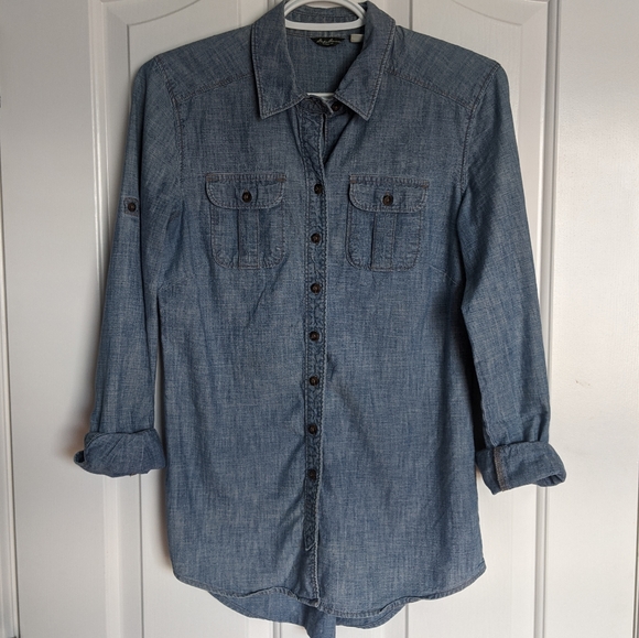Eddie Bauer Chambray Top - Picture 1 of 4